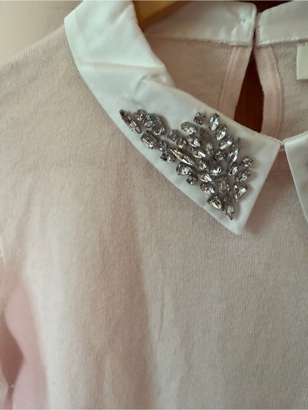 Ted Baker London Embellished Collar Blush Pink Sweater - Size 1 (US S) - Picture 3 of 8